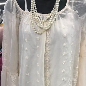 Vintage Boho Look Sheer Blouse